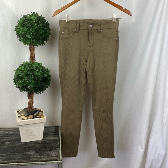 7FAMK Brown Faux Suede Print Skinny Pants NEW 26 - Picture 1 of 5